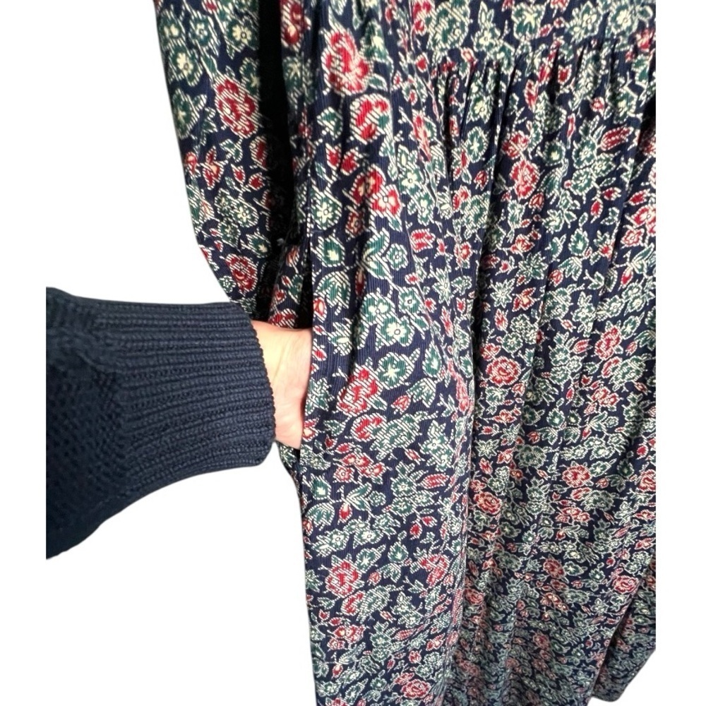Vintage 80s Eddie Bauer Cottagecore Ditzy Print Floral Maxi Dress Size Large - Picture 5 of 10